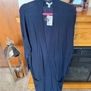 Sonoma Deep Blue Open Front Cardigan